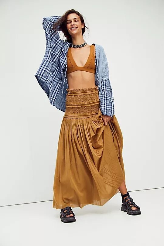 Free People Ravenna Convertible Maxi Skirt Size XL | eBay