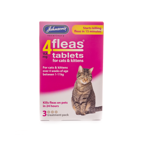 Johnsons 4Fleas Cats & Kittens Flea Tablets 3 Treatments Flea