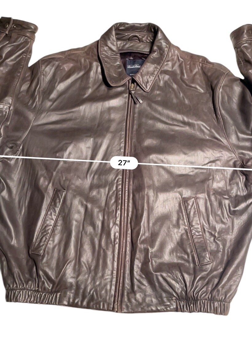 Brooks Brothers Leather Jacket Moto Bomber Men's XL Brooks Brothers Leather Jacket Moto Bomber Men's XL