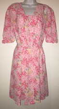 Oscar De La Renta Pink Label 2pc Floral Nightgown Robe Set Size SM