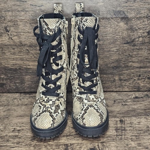 Steve Madden Women's Latch Tan Snake Faux Leather Heel Boots, Size 6 - Picture 4 of 8