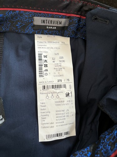 NWT Interview Black Bionic Finish Natural Stretch Dress Pant US 32x38 EUR 48 - Picture 10 of 13