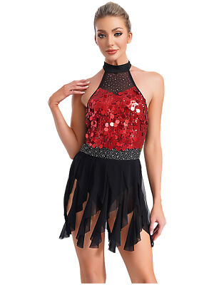 Justaucorps Danse Moderne Femme Iiniim - Sequins Paillettes Et Franges - Latin Jazz