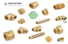 RACCORDO OTTONE FILETTATI GIALLO VARI TIPI TERMO IDRICO SANITARIO