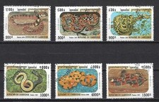 Animaux serpents Cambodge 1999 (133) Yvert n° 1683 à 1688 oblitérés
