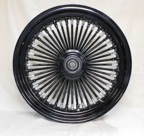 Black and Black –16"X3.5" 48 King Spoke Front Wheel for Harley-Davidson (478) - Picture 1 of 4
