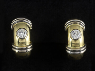Zeitlose Brillant Ohr Creolen 0,55ct (Gravur)  13,7g 750/- Gelbgold & Weißgold