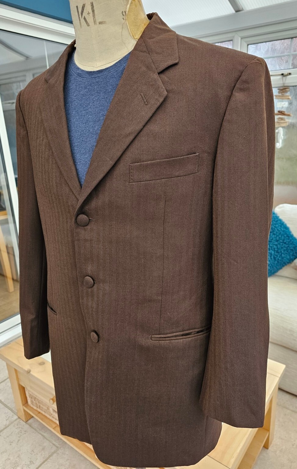 Giacca uomo Yves Saint Laurent UK 40R EU 50 marrone 100% lana blazer vintage