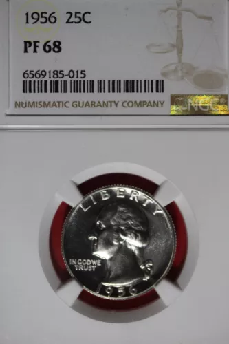 1956 NGC 25C PF68 WASHINGTON QUARTER #B48985