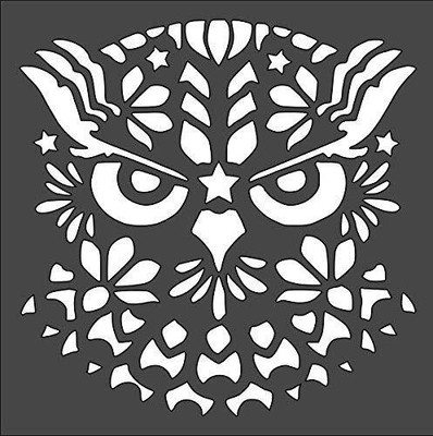 Custom Cut Stencil for Day of The Dead Owl - Arts & Crafts, Scrapbooking, Painti