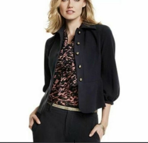 Cabi Abbot Black Bubble Sleeve Black 