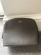 GENUINE MULBERRY SMALL CLASSIC GRAIN LEATHER COSMETIC POUCH CLAY