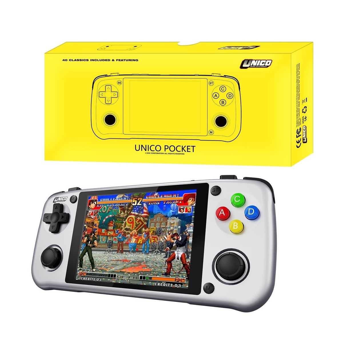 UNICO Game Pocket Player with 40 SNK Classic Games Pre-Installed
