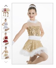 Weissman Dance Costume Adult M. Gold Version. All Pieces Included