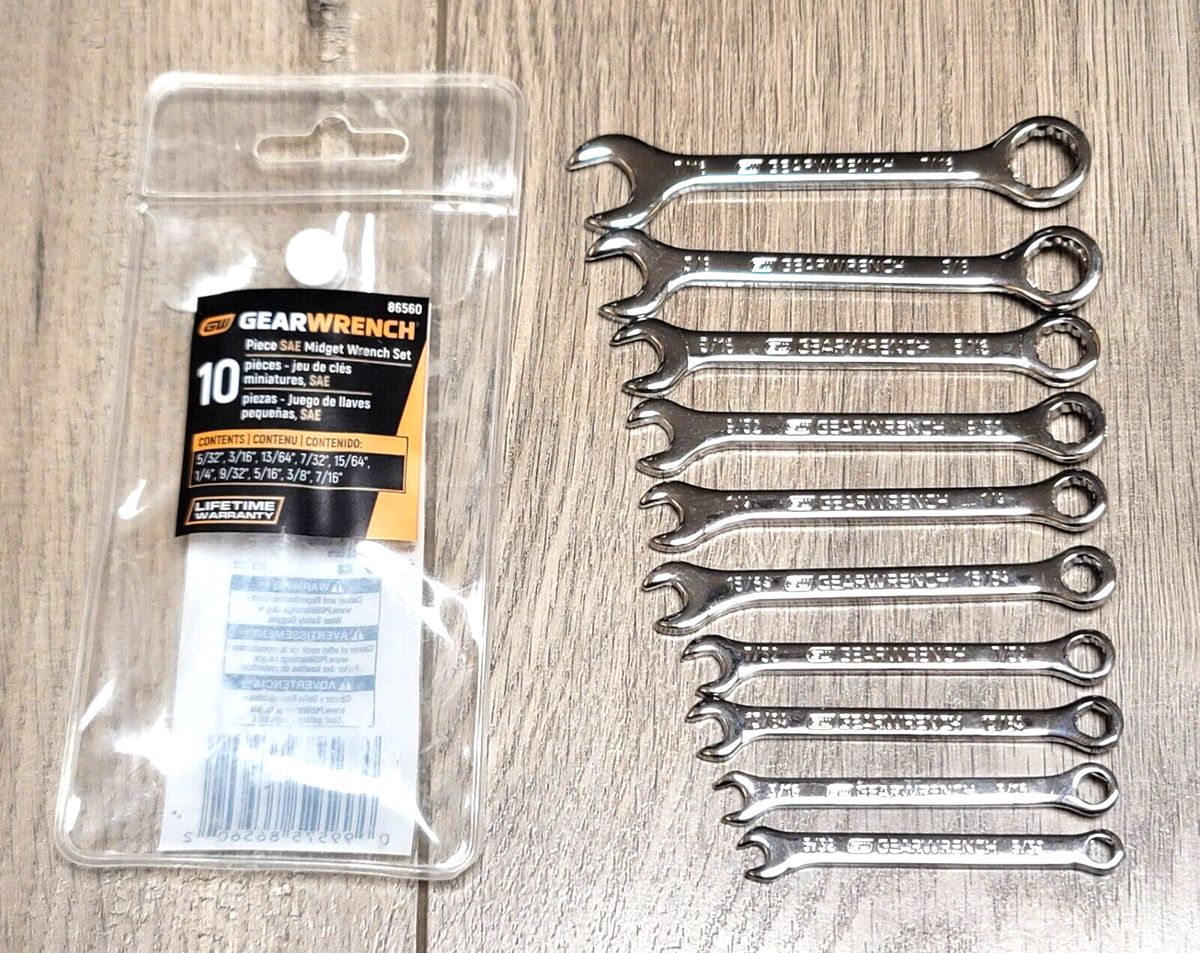 Gearwrench 10pc SAE Midget / Mini Combo Wrench Set 5/32