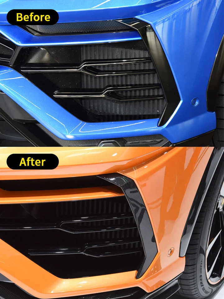 Cubierta de parachoques delantero de fibra de carbono real apta para LAMBORGHINI URUS 2018-2021 Foto 3 de 4