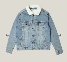 NEW TAYLOR SWIFT 1989 Taylor's Version Clean Blue Denim Jacket Sherpa XL