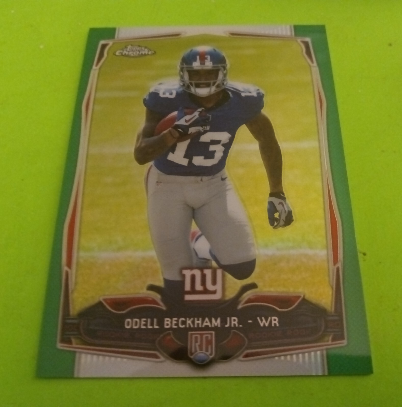 2014 Topps Chrome ODELL BECKHAM JR RC GREEN REFRACTOR ROOKIE Card #117 Ravens