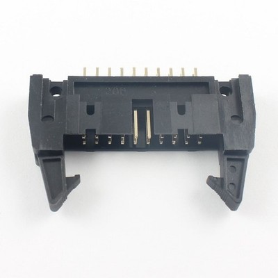 2Pcs Black 2.54mm Pitch 2x10 Pin 20 Pin Male Straight Ejector Header Connector