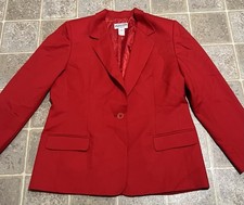 Pendleton Women s Petite Red Blazer 100 Virgin Wool Size 14 Single-Breasted