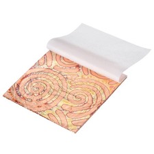 25 Pcs Variegated Gold Leaf Sheets 5.5" x 5.5", Spiral Lucky Clouds Copper