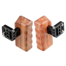 CAMVATE Left/Right Wooded Handle Handgrip w/1/4"-20 Screw Mount for Camera Cage