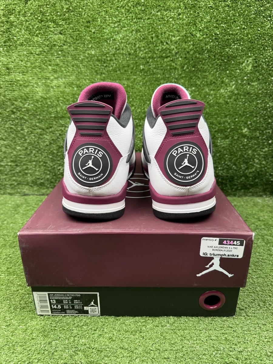 Size 13 - Jordan 4 Retro x Paris Saint-Germain Bordeaux 2020