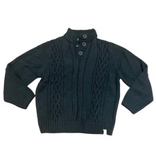 Weatherproof Vintage Mens XL Forest Green Cable Knit Mock Neck Fisherman Sweater