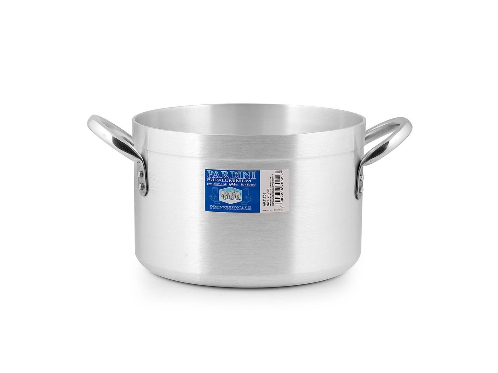 Pardini Aluminum Casserole Hotel High 2 Handles 28 Cm
