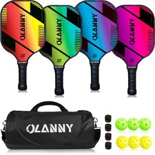 Graphite Pickleball Paddles Set- Premium Rackets Fiber Face Polymer Honeyco...
