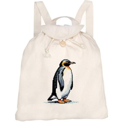 Canvas Rucksack / Backpack ''Pixel Style King Penguin'' (RK00045544)