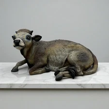 Calf Nativity Animal Art Nativity Garden Country Scene 19x 9cm