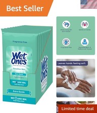 Fragrance-Free Aloe Wipes for Sensitive Skin - 20 Count Travel Packs, 200 Total