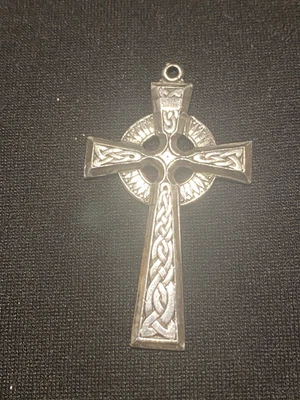 Vintage Sterling Silver Irish Cross Pendant, GC - Image 1 of 4