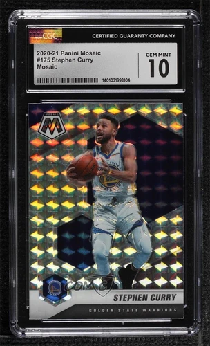 2020-21 Panini Mosaic Mosaic Prizm Stephen Curry #175 CGC 10 Gem Mint