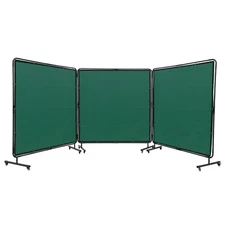 Uimoso Welding Screen with Frame 3 Panel 6' x 6'Welding Curtain Screen 12 Wheels
