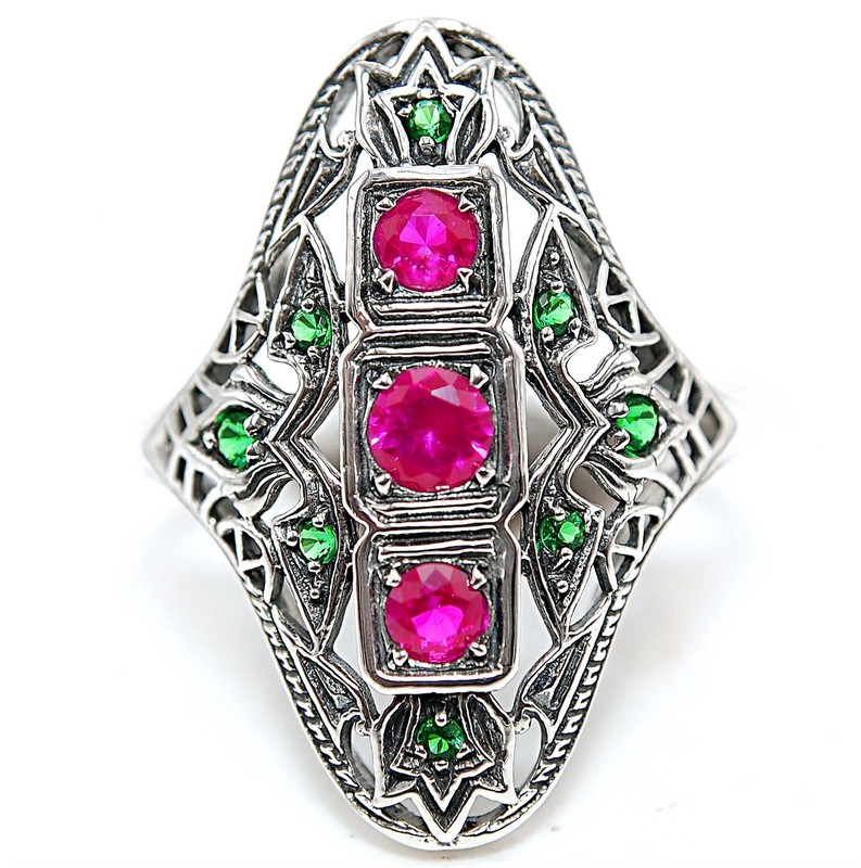 Heat Treated Rubellite Tourmaline 925 Sterling Silver Ring Jewelry Sz 6 PC12-6