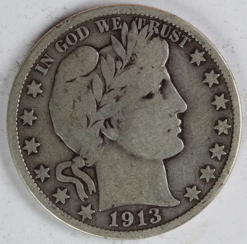 VG 1913 S Barber Half Dollar