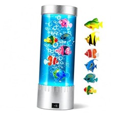 Jellyfish Lamp with RGB Color Changing LED Lights, Bubble Fish Tank Lamp with