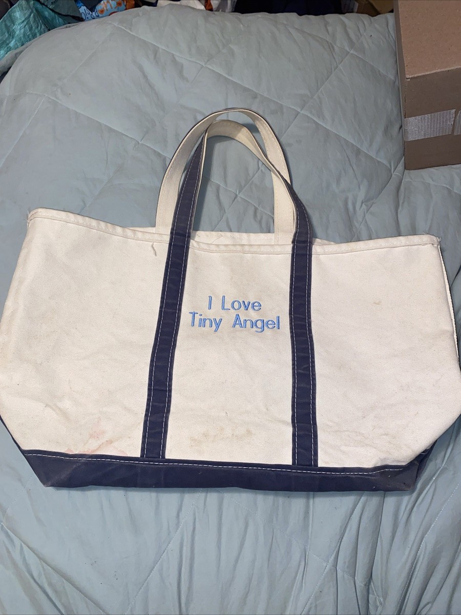 Rare Vintage Dark Blue 90s 80s LL Bean Boat And Tote Bag Firm