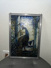 stain glass peacock For Window Or Wall Art 13.5 By 9.5