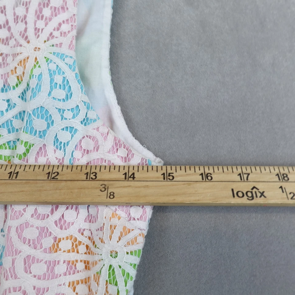 Платье цельнокроеное Lilly Pulitzer для девочек размер 14 пастель с цветочным узором кружевное Salisbury классические банты - Изображение 3 из 4