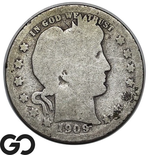 1909-O Barber Quarter, Better Date New Orleans Issue