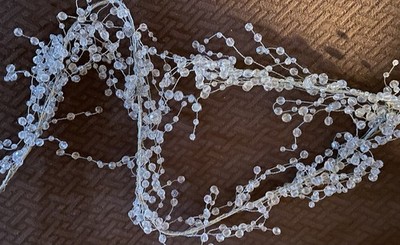 Beautiful Crystal Diamond Garland Wire And Crystal Beads 3 1/2  Long