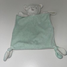 Carters OS White Lamb Mint Green Security Blanket Rattle Pacifier Holder