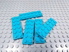 LEGO Lot of 5 Bright Bluish Green 2x6 Plates AH
