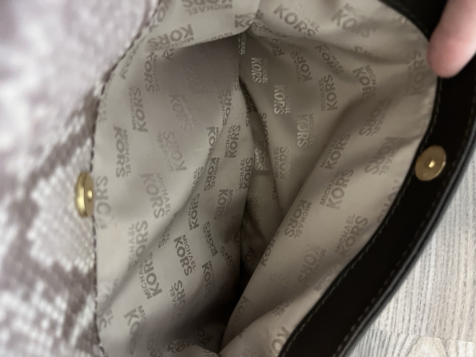 MICHAEL KORS Bedford Embossed Python Brown Suede … - image 16