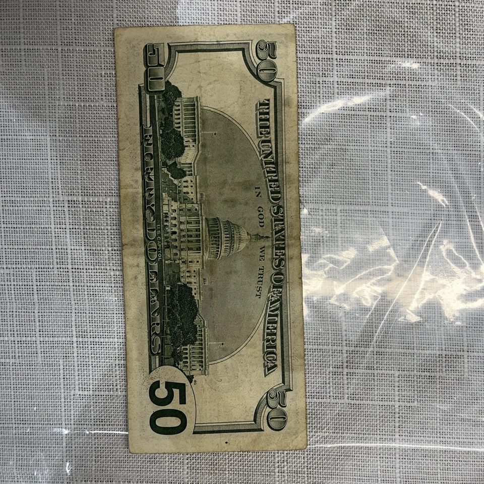 BILLETE DE 50 DÓLARES - Antiguo / Vintage - Serie A 1996 Foto 2 de 2