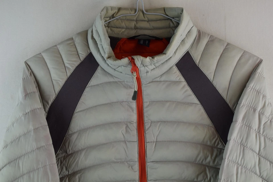 LANDS END Grey Down Padded Jacket size M Mens Quilted Full Zip Casual Outdoors - Image 2 of 4