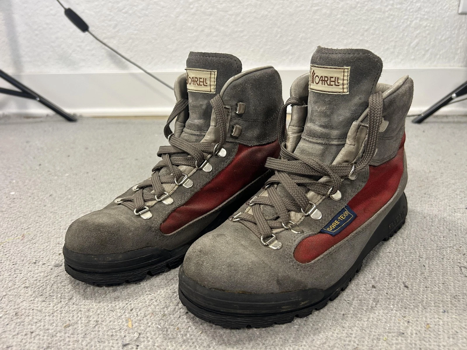 Carell Skywalk GTX Boots Mens Size 8 N Gray Red Gore-Tex Hiking Trail Italy